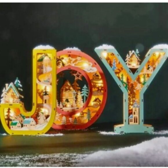 Anthropologie Other - Anthropologie Wonderland Scene Monogram Light-Up - JOY